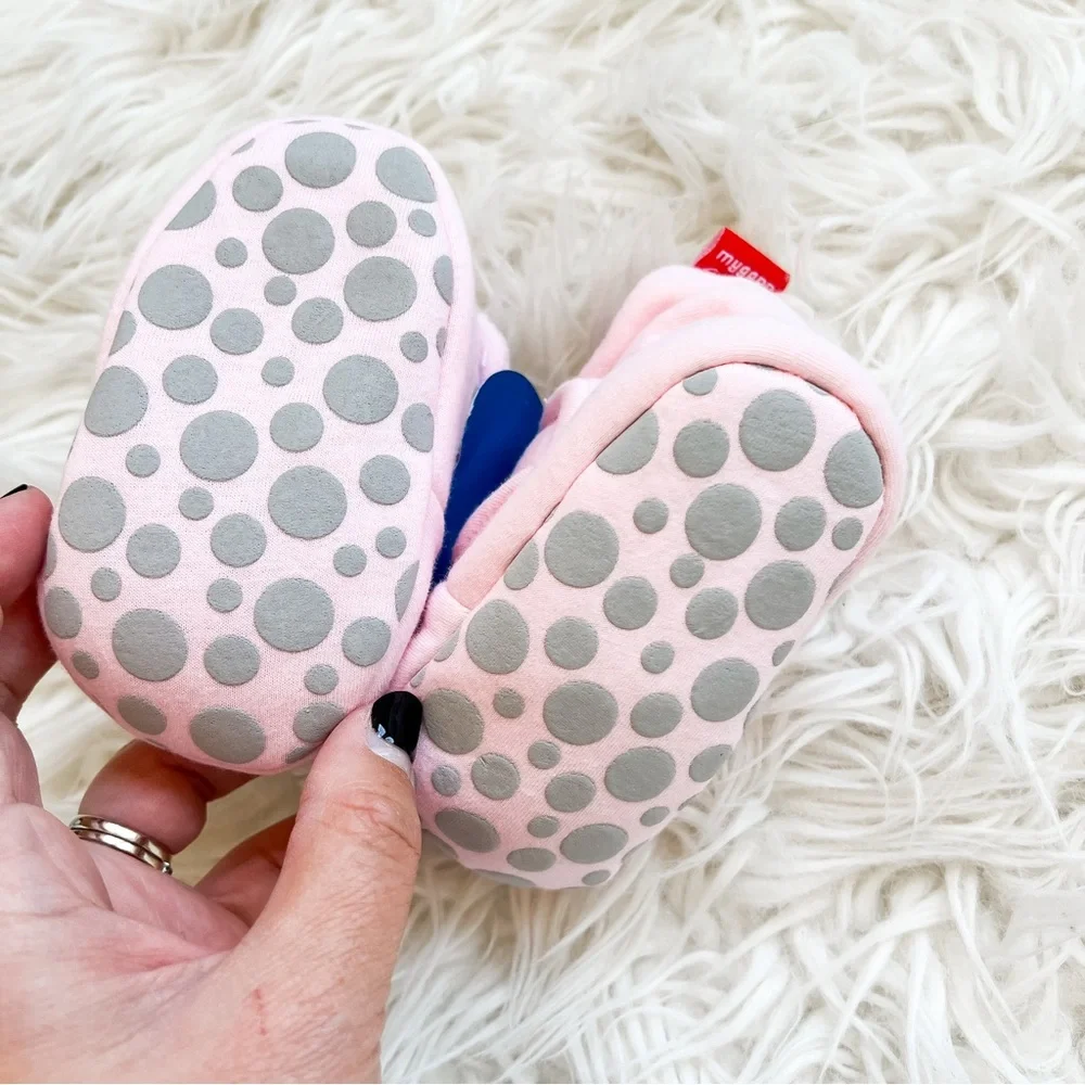 Myggpp Pink Fleece-Lined Baby Booties 6-12M NWT
